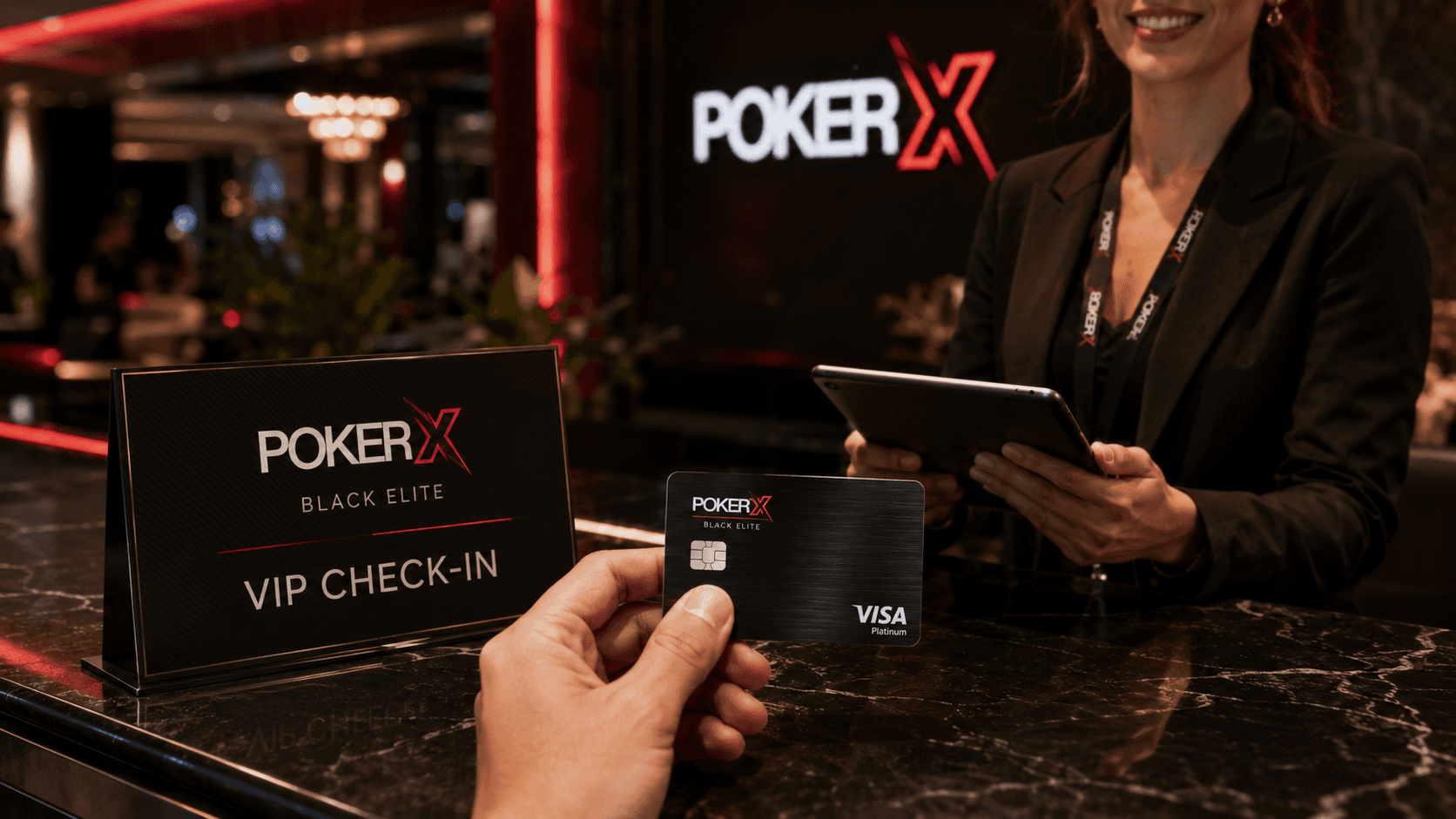 POKER X Black Elite VIP check-in and premium event access