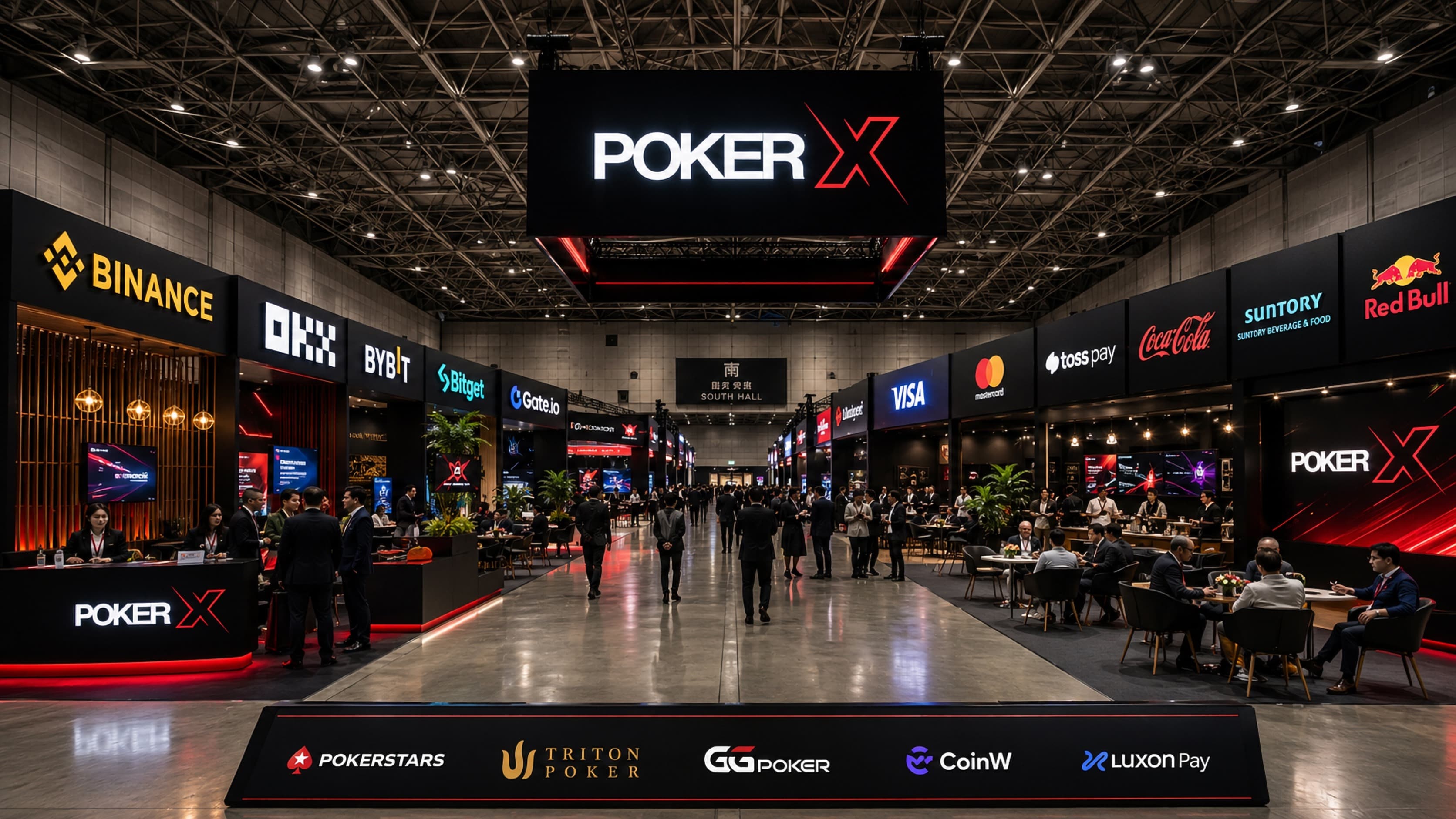 Sponsor activation avenue at a POKER X live event