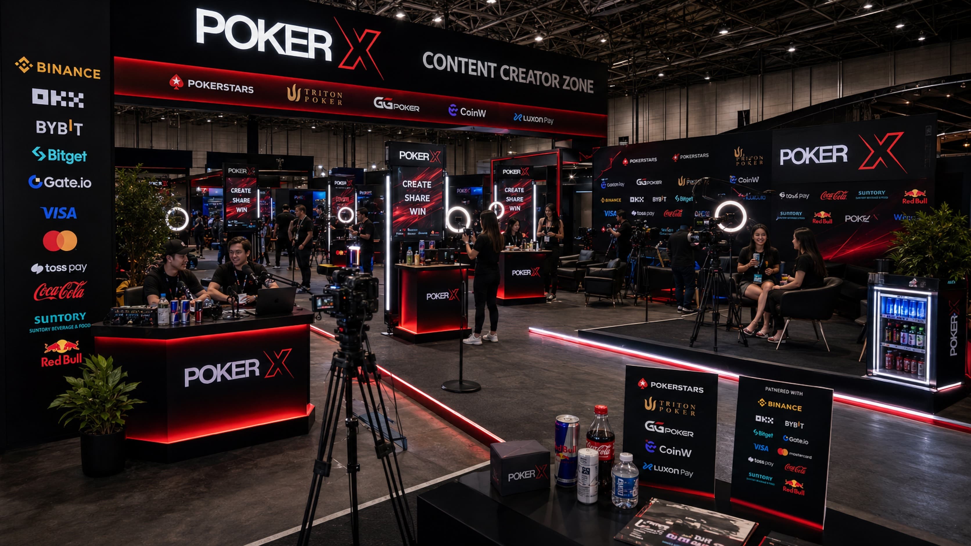 Content creator zone at a POKER X live event