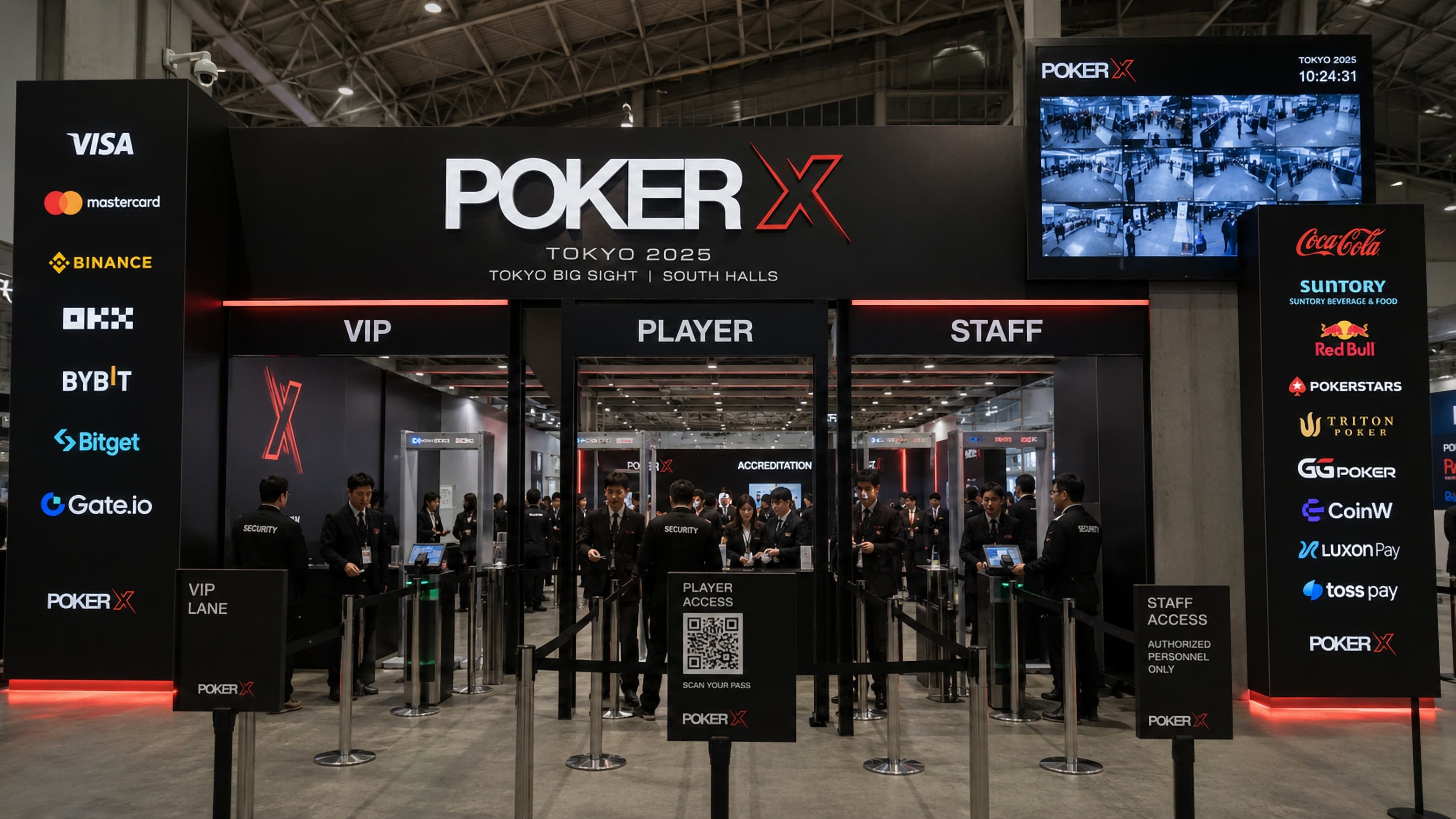 Security and access control point at a POKER X event
