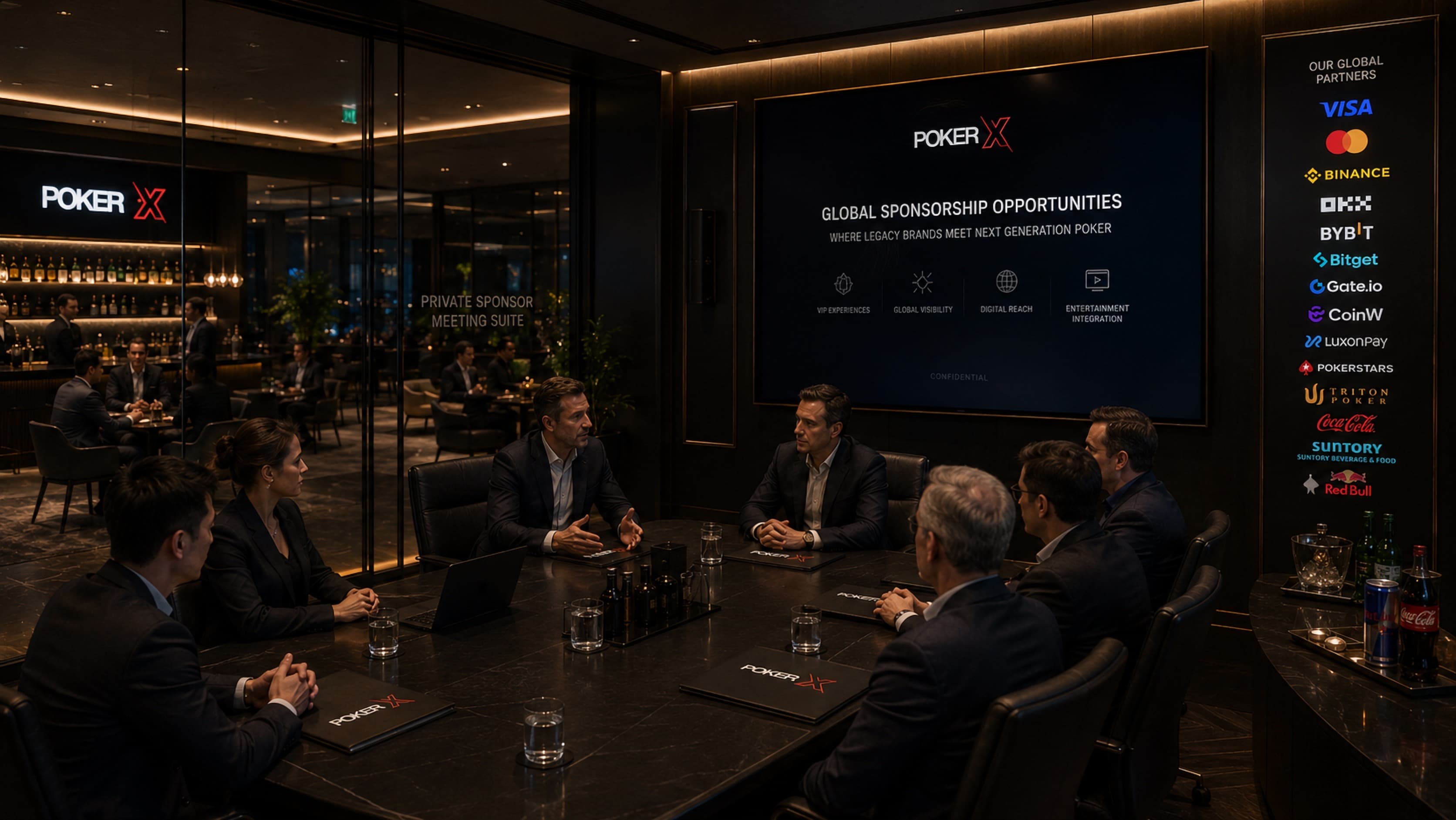 Private sponsor and licensing meeting suite