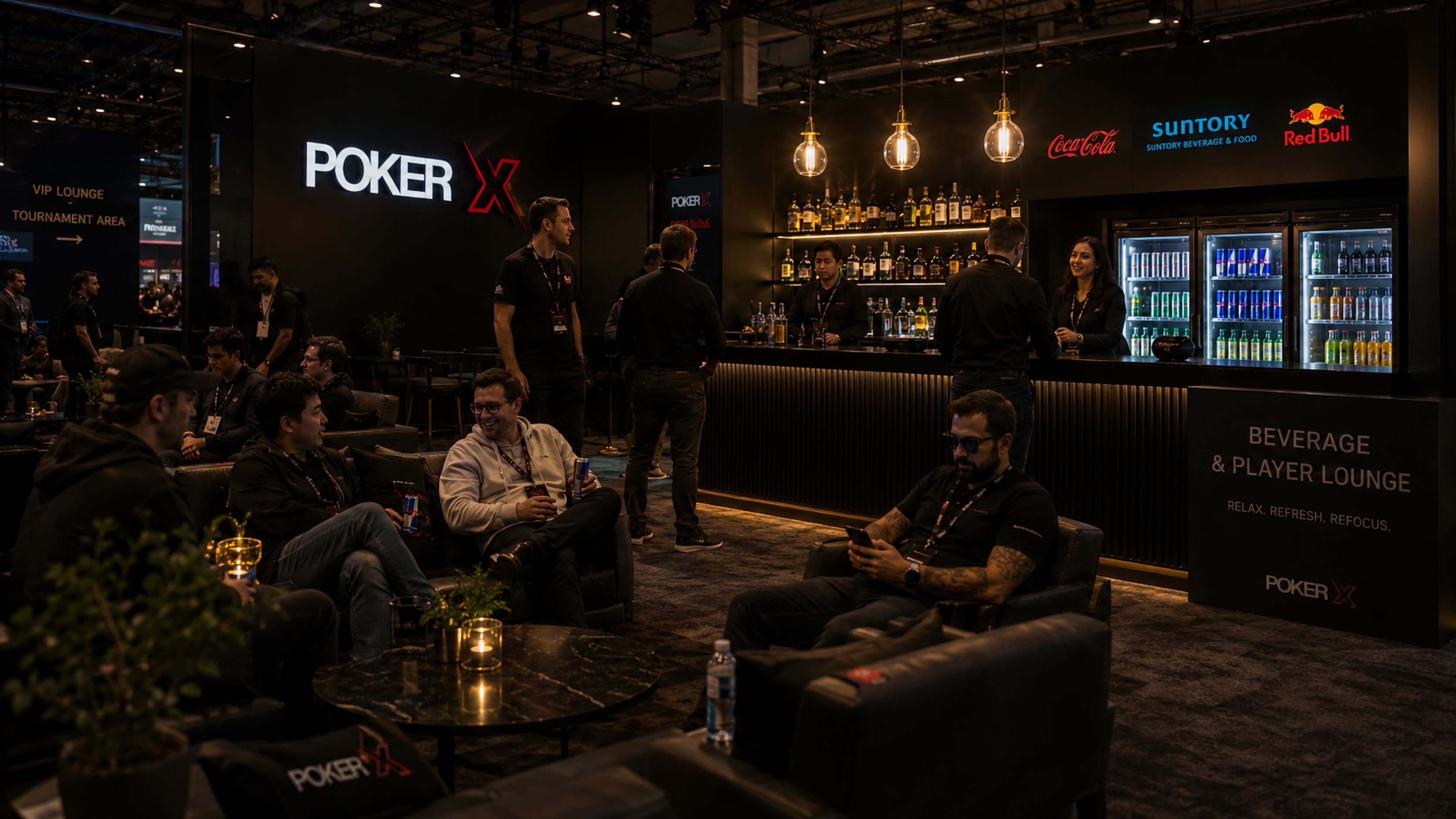 VIP business lounge for partners and sponsors at POKER X